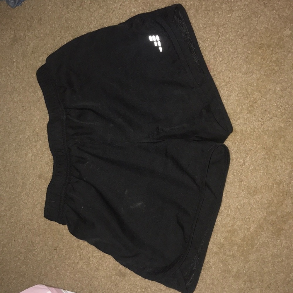 Black athletic shorts.